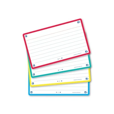 Afbeelding van Flashcard Oxford 2.0 75x125mm 80vel 250gr lijn assorti