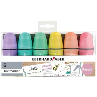 Afbeelding van Eberhard Faber markeerstift mini etui 6 suks pastel EF 551403