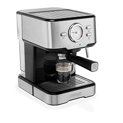 Afbeelding van Koffiezetapparaat Princess 249412 Espressomachines voor gemalen koffie Met melkopschuimpijpjes cappucino en latte macchiato 2 kopjes Consumentenbond Beste Koop