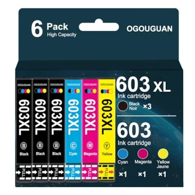 Afbeelding van Caidi 6X 603 XL compatibel met Epson 603XL Multipack, voor Expression Home XP 2100 2105 3100 3105 4100 4105, Workforce WF 2810 2830 2835 28835