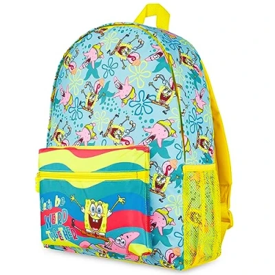 Afbeelding van Spongebob rugzak voor kinderen, schooltas, jongens, meisjes, basisschool, 40 cm, terug naar school, officiële accessoires, eenheidsmaat, Meerkleurig