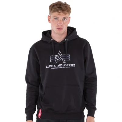 Image de Alpha Industries Basic Hoody Embroidery noir / blanc