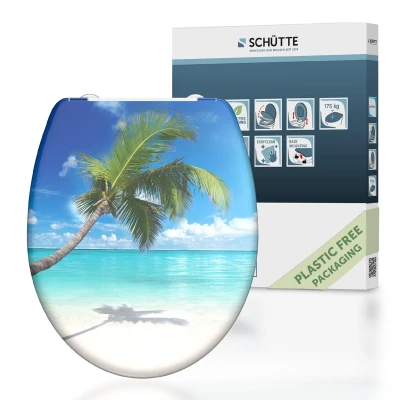 Afbeelding van Toiletbril met soft close CARRIBEAN duroplast print