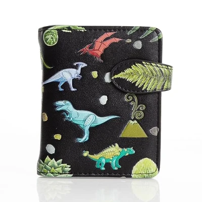Afbeelding van Shagwear Pasjeshouder Portemonnee Dames Portefeuille Kunstleer Dinosaur (009556sm)