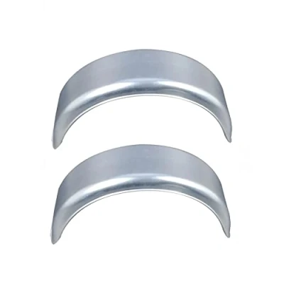 Afbeelding van 2 stuks halfronde metalen spatborden 14 inch aanhangwagen spatbord wielafdekking