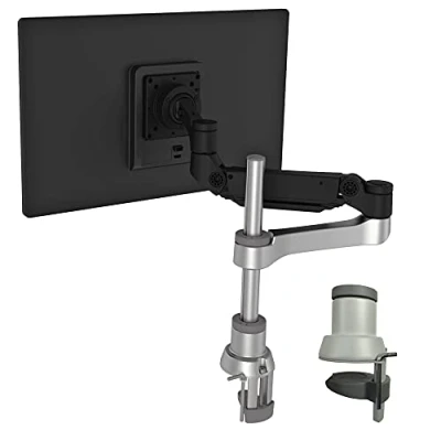Image de R Go Caparo 4 Kit de montage (bras moniteur réglable) pour Écran LCD aluminium, plastique recyclé argent Taille d&#039;écran : Jusqu&#039;à 26&quot; montrable sur bureau