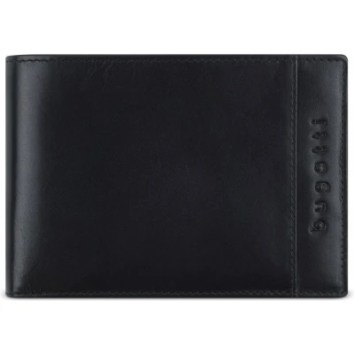 Afbeelding van Bugatti Romano Portemonnee RFID bescherming Leer 12 cm Jongens Horizontaal schwarz