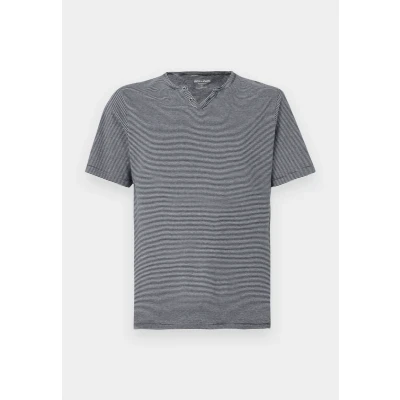 Afbeelding van Jack &amp; Jones Jjesplit NECK Stripe TEE Tshirt print, Heren, Maat: Medium, Sky captain