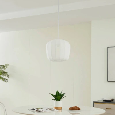Afbeelding van Lindby Hanglamp 1licht Stof E27 wit