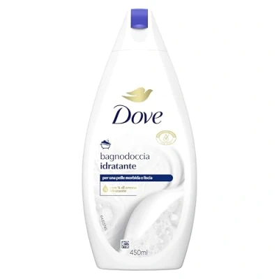 Afbeelding van Dove Hydraterend douchebad, formule met Dermo Natural vochtinbrengende crème, 1/4 dermatologisch getest, zeep voor mannen en vrouwen, 100% gerecyclede fles, 450 ml