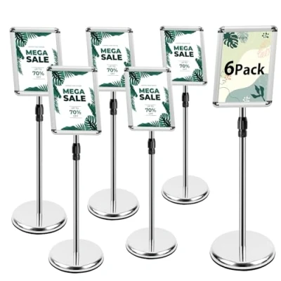 Afbeelding van mutualsign 6 stuks A4 paneelhouders, aluminium, zilverkleurig