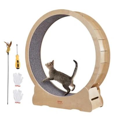 Image de VEVOR Roue d&#039;Exercice pour Chat 1320 mm Grande de Tapis Roulant Intérieur Course Détachable et Taquin Marche Entraînement Convient Plupart des Chats