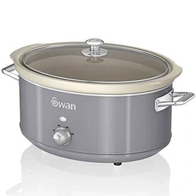 Image de Retro Mijoteuse 65L Poêle Amovible en Céramique Antiadhésive Vintage SWAN SF17031GRNEU 320 Gris