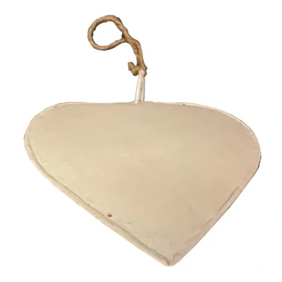 Afbeelding van Hart hanger zink wit 16x16 cm