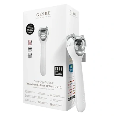 Afbeelding van GESKE SmartAppGuided™ MicroNeedle Face Roller 9 in 1 met rozenkwarts Microneedling Professioneel apparaat Naaldroller Schoonheidsrollergezicht Micronaaldroller