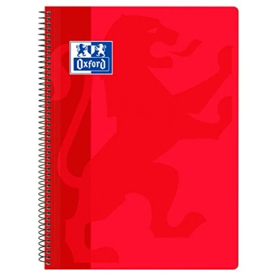 Afbeelding van OXFORD SCHOOL CLASSIC Notitieboek, spiraalbinding, kunststof, 4 x 4, met rand, 80 vellen, rood