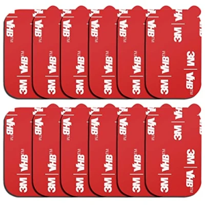 Afbeelding van D.SKING Set van 12 rechthoekige 3M vervangende stickers voor magnetisch dashboard auto telefoonhouder dubbelzijdige VHB rood