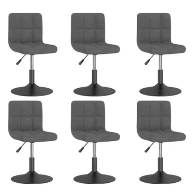 Afbeelding van vidaXL Eetkamerstoelen draaibaar 6 st fluweel donkergrijs