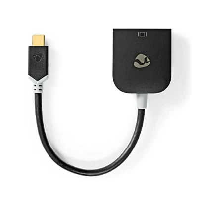 Afbeelding van USB C naar VGA adapter Nedis 0.2 meter (1920x1200@60Hz, Verguld, Antraciet)