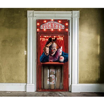 Afbeelding van Fiestas Guirca Deur decoratie Clown ( 80 x 180 cm)