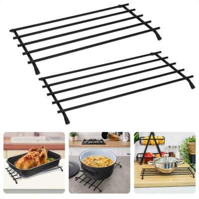 Afbeelding van Cheqo® Hittebestendige Pannenonderzetters Panonderzetters Onderzetters voor Pannen Set van 2 35x20cm Krasbestendig Onderzetter