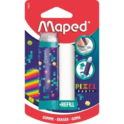 Image de Blister gomme tube avec Recharge Maped Pixel Party