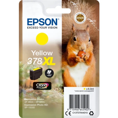 Afbeelding van Epson 378XL (C13T37944010) Inktcartridge Geel Hoge capaciteit