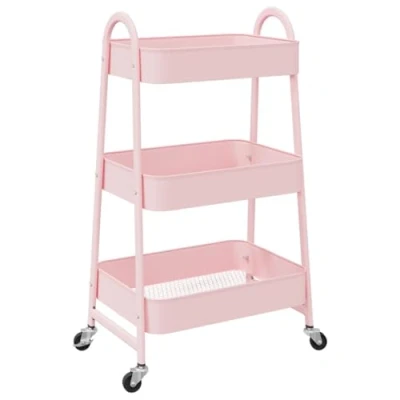 Afbeelding van Opbergtrolley 3 laags 42x41,5x77 cm staal roze