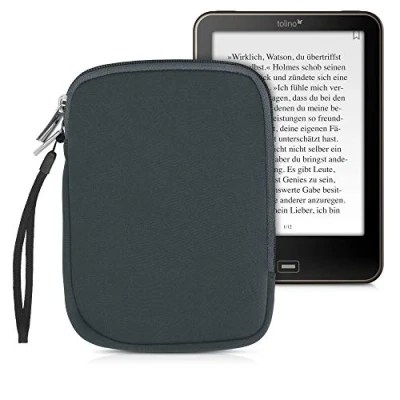 Afbeelding van kwmobile Beschermhoes voor eReader Neopreen Tas Cover Grijs 17 x 12 2 cm binnenafmetingen