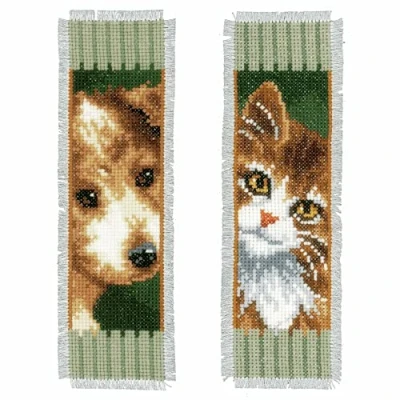 Afbeelding van Bladwijzers poes en hond set van 2 0150141