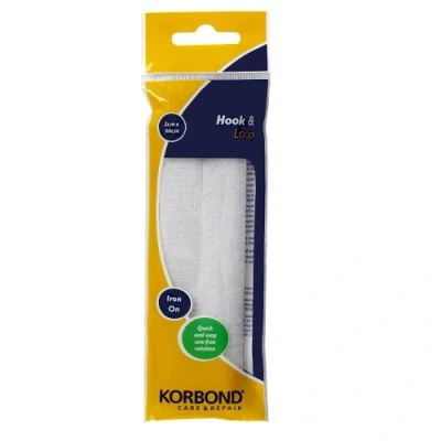 Afbeelding van KORBOND Klittenband, om op te strijken, 2 x 50 cm, wit