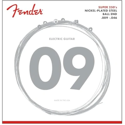 Afbeelding van Fender E snaren Super 250LR9 46 nikkel Plated Steel Elektrische gitaarsnaren