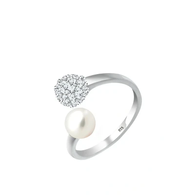 Afbeelding van Elli Statement Ring, Dames, Maat: 54, Weiß