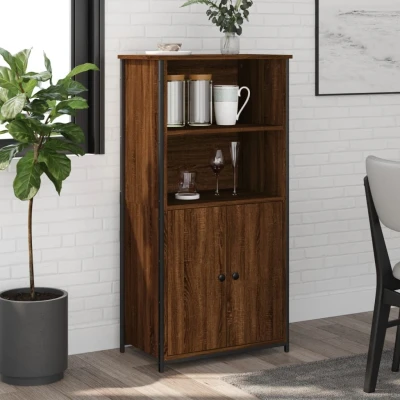 Afbeelding van Hoge kast 62x36x121,5 cm bewerkt hout bruin eikenkleur