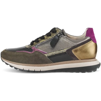 Afbeelding van Gabor Comfort Sneakers laag brown/goldcoloured, Dames, Maat: 42, Brown/gold/coloured Schoenen