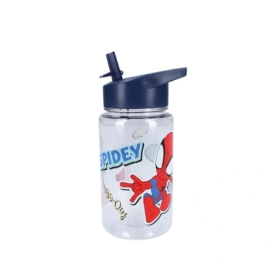 Afbeelding van My sweety pop Drinkfles voor jongens, spidey, transparant, kunststof kinderen kleuterschool school vakantie maaltijd 12 cm 450 ml hydratatie cadeau idee (Spidey