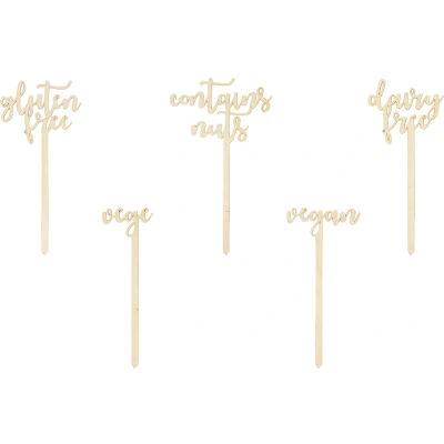 Afbeelding van PartyDeco Houten Sweet Table Toppers pk/5