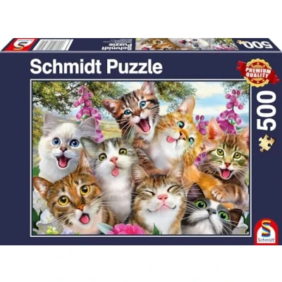 Afbeelding van Katten Selfie, 500 stukjes Puzzel