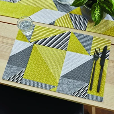 Afbeelding van Catherine Lansfield Dining Larsson Geo Placemats, 30 x 46 cm, okerkleurig, 2 stuks