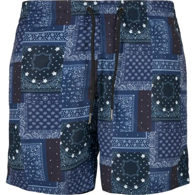 Afbeelding van Urban Classics Pattern Zwemshorts, Heren, Maat: XL, Navy bandana aop