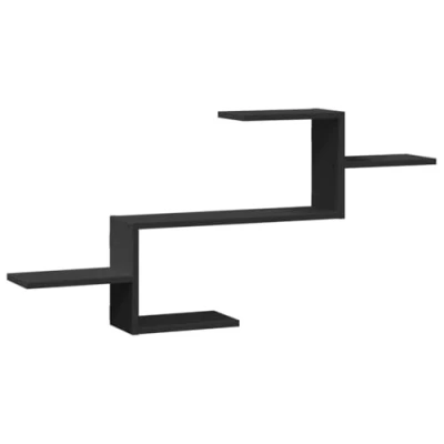 Afbeelding van vidaXL Wandschap 104x15x49 cm bewerkt hout zwart