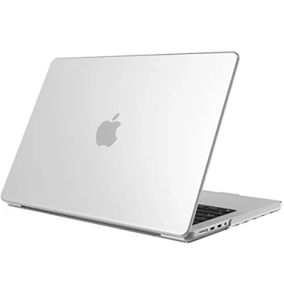 Afbeelding van Fintie Ultradunne harde beschermhoes compatibel met MacBook Pro 14 inch A2992 A2918 A2779 A2442 (2023 2021) M3 M2 M1 Pro/Max, transparant (vorst)