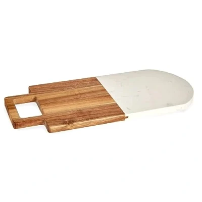 Afbeelding van Snijplank Bruin Wit Acacia Marmer (18 x 1,5 38 cm)