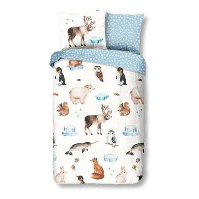 Afbeelding van Good Morning Kinderdekbedovertrek &quot;winterse dieren&quot; Multi (140x200/220 cm) Katoen Flanel
