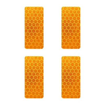 Afbeelding van 4R Quattroerre.it 5555 set van 4 reflecterende rechthoekige stickers Diamond Flat oranje