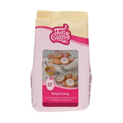 Image de FunCakes Mix Pour Glaçage Royal, Facile À Utiliser, La Décoration De Gâteaux Et Biscuits, Beau Glaçage, Ajoutez Uniquement L&#039;Eau, Halal. 450 G