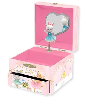 Afbeelding van Ballerina klokkenspel sieradendoos voor meisjes muzikale set kinderen met roterende ballerina, verjaardagscadeaus meisjes, juwelendoos, 10,8 x 12,1 8,9 cm, leeftijd 3 10 jaar,