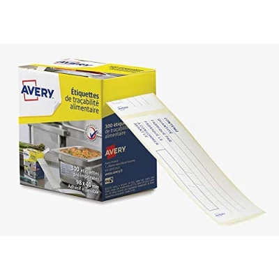 Afbeelding van Avery etiketten voor voedselcodering, ft 98 x 40 mm, 1 rol met 300 afscheurbare in dispenser etiket