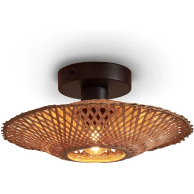 Afbeelding van GOOD&amp;MOJO Plafonniere Kalimantan Bamboe/Zwart Ø30cm Zwart