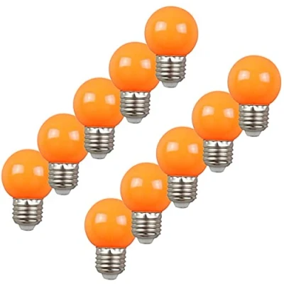 Afbeelding van E27 Oranje Wave Light LED Kleine Edison Schroef Kleur Lamp 2W Energiebesparende Equivalent 20W Geschikt voor Patio Party 10 stuks